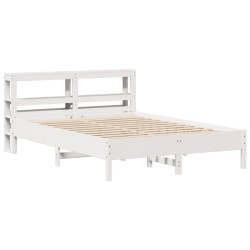 Cadre de lit sans matelas blanc 160x200 cm bois de pin massif 