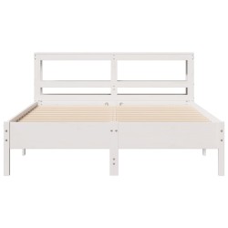 Cadre de lit sans matelas blanc 160x200 cm bois de pin massif 