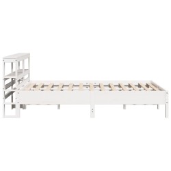 Cadre de lit sans matelas blanc 160x200 cm bois de pin massif 