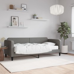 Lit de jour avec matelas gris foncé 80x200 cm tissu 