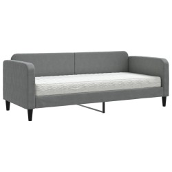 Lit de jour avec matelas gris foncé 80x200 cm tissu 