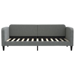 Lit de jour avec matelas gris foncé 80x200 cm tissu 