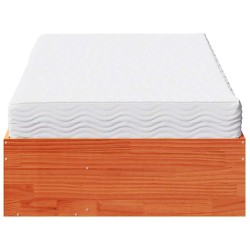 Lit de jour avec matelas cire marron 80x200 cm bois pin massif 