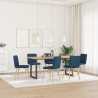 Chaises à manger lot de 6 bleu tissu 