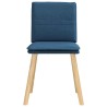 Chaises à manger lot de 6 bleu tissu 