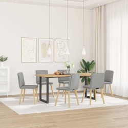 Chaises à manger lot de 6 gris nuage tissu 