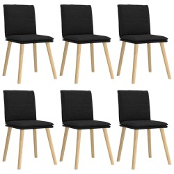 Chaises à manger lot de 6 noir tissu 