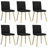 Chaises à manger lot de 6 noir tissu 