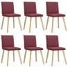 Chaises à manger lot de 6 rouge bordeaux tissu 