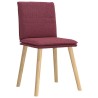 Chaises à manger lot de 6 rouge bordeaux tissu 