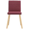 Chaises à manger lot de 6 rouge bordeaux tissu 