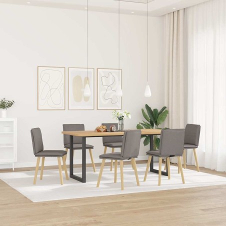 Chaises à manger lot de 6 taupe tissu 