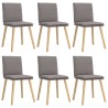 Chaises à manger lot de 6 taupe tissu 