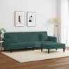 Ensemble de canapés 2 pcs avec coussins vert foncé velours 