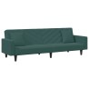 Ensemble de canapés 2 pcs avec coussins vert foncé velours 