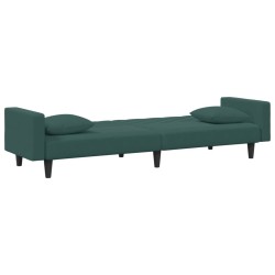 Ensemble de canapés 2 pcs avec coussins vert foncé velours 