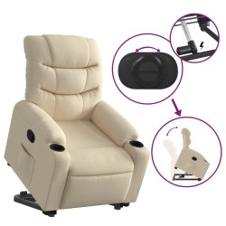 Fauteuil inclinable Crème Tissu 