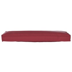 Coussin de palette pour banc rouge vin 120x40x8 cm en tissu Oxford 