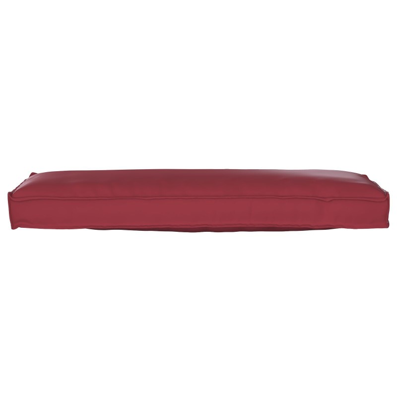 Coussin de palette pour banc rouge vin 120x40x8 cm en tissu Oxford 