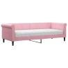Lit de jour avec matelas rose 80x200 cm velours 