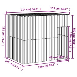 Niche pour chien avec toit anthracite acier galvanisé 