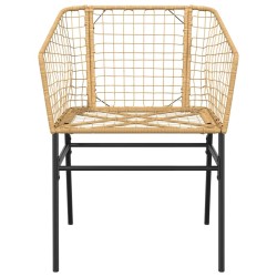 Ensemble à manger jardin 5pcs marron poly rotin verre 