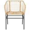 Ensemble à manger jardin 5pcs marron poly rotin verre 