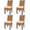Chaises à manger lot de 4 rotin Kubu bois de manguier 