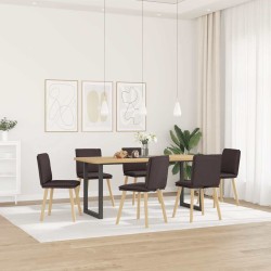 Chaises à manger lot de 6 marron foncé tissu 