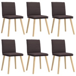 Chaises à manger lot de 6 marron foncé tissu 