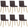 Chaises à manger lot de 6 marron foncé tissu 