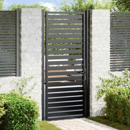 Portail de jardin verrouillable noir 100x200 cm aluminium 