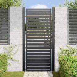 Portail de jardin verrouillable noir 100x200 cm aluminium 