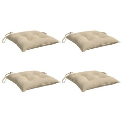Coussins de chaise lot de 4 beige 40x40x7 cm tissu oxford 