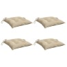 Coussins de chaise lot de 4 beige 40x40x7 cm tissu oxford 