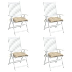 Coussins de chaise lot de 4 beige 40x40x7 cm tissu oxford 