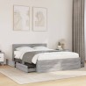 Cadre de lit et tête de lit sans matelas sonoma gris 140x200 cm 