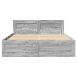 Cadre de lit et tête de lit sans matelas sonoma gris 140x200 cm 