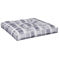Coussins de palette lot de 2 motif à carreaux gris tissu 