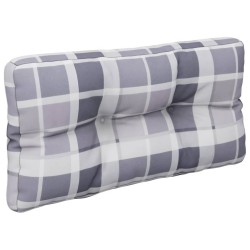 Coussins de palette lot de 2 motif à carreaux gris tissu 