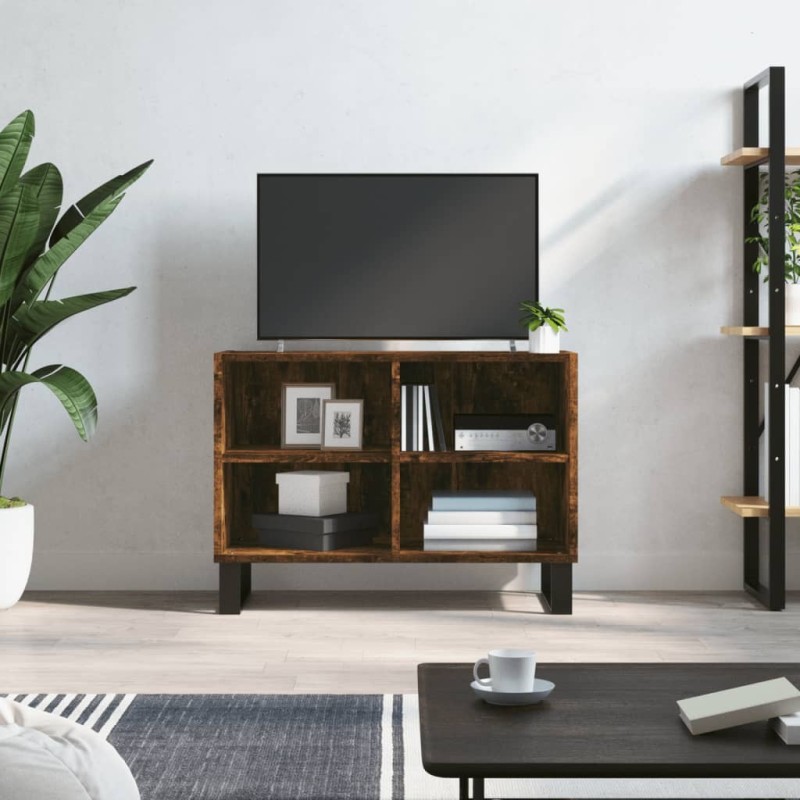 Meuble TV chêne fumé 69,5x30x50 cm bois d'ingénierie Meuble TV chêne fumé 69,5x30x50 cm bois d'ingénierie