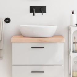 Comptoir de salle de bain 60x30x(2-6) cm bois massif non traité 