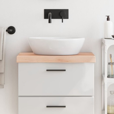 Comptoir de salle de bain 60x30x(2-6) cm bois massif non traité 