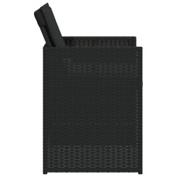 Ensemble à manger de jardin coussins 5pcs Noir Résine tressée 