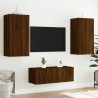 Unités murales TV avec LED 4 pcs chêne marron bois d'ingénierie 