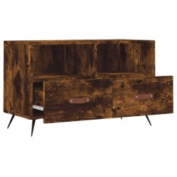 Meuble TV Chêne fumé 80x36x50 cm Bois d'ingénierie 