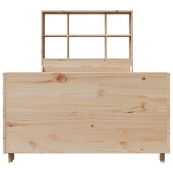 Lit bibliothèque sans matelas 90x190 cm bois massif 