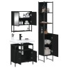 Ensemble de meubles salle de bain 3 pcs noir bois d'ingénierie 