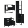 Ensemble de meubles salle de bain 3 pcs noir bois d'ingénierie 