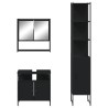 Ensemble de meubles salle de bain 3 pcs noir bois d'ingénierie 